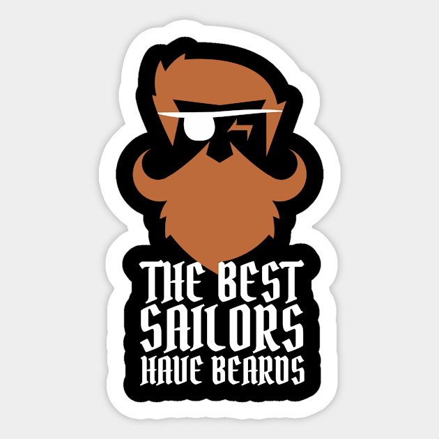 Sailing With Beard Sticker by TheBestHumorApparel